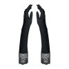 Високі рукавички з каменями та мереживом Obsessive Miamor gloves, black