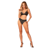 Комплект білизни Obsessive Natilya 2-pcs set M/L, black, бюстгальтер, трусики