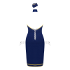 Еротичний костюм стюардеси Obsessive Stewardess uniform M/L, blue, сукня, пілотка, шарф, манжети