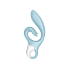 Вібратор-кролик Satisfyer Love Me Blue, гнучкий, відросток з потрійним кінчиком