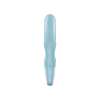Вібратор-кролик Satisfyer Love Me Blue, гнучкий, відросток з потрійним кінчиком