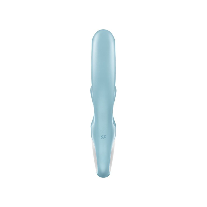 Вібратор-кролик Satisfyer Love Me Blue, гнучкий, відросток з потрійним кінчиком