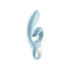 Вібратор-кролик Satisfyer Love Me Blue, гнучкий, відросток з потрійним кінчиком