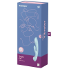 Двосторонній вібратор-кролик Satisfyer Triple Oh Light Blue, 3 мотори, руків’я-масажер