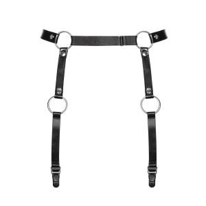 Гартери Obsessive A741 garter belt black O/S, штучна шкіра