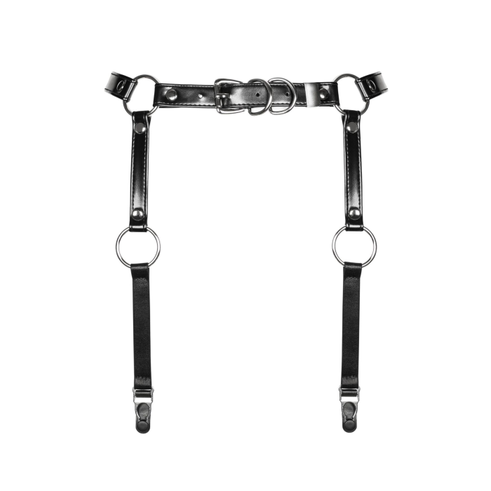 Гартери Obsessive A741 garter belt black O/S, штучна шкіра