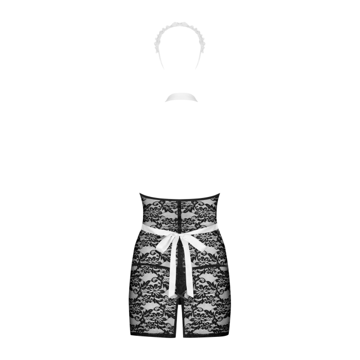 Еротичний костюм покоївки Obsessive Servgirl costume S/M, халат, стрінги, фартух, обруч