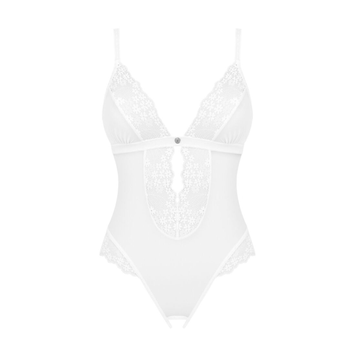 Еротичне напівпрозоре боді Obsessive Heavenlly crotchless teddy XS/S, з доступом