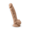 Фалоімітатор з вібрацією SilexD Vetus Vibro Flesh (MODEL 1 size 8in) + LRS, двошаровий, діам. 4,2 см