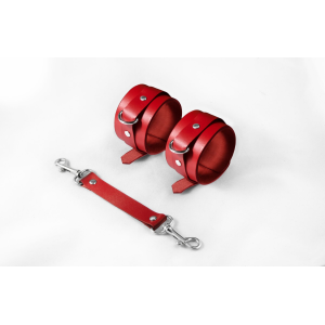 Наручники Feral Feelings - Hand Restraints Red, натуральна шкіра
