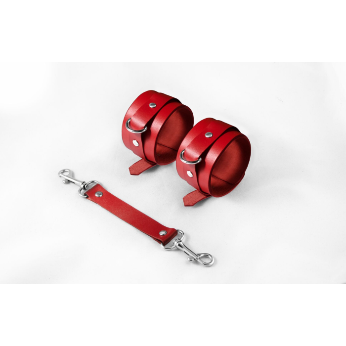 Наручники Feral Feelings - Hand Restraints Red, натуральна шкіра