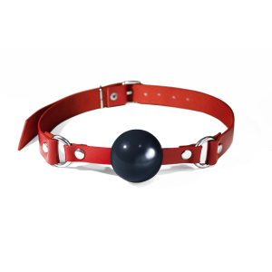 Кляп силіконовий Feral Feelings Silicon Ball Gag Red/Black, червоний ремінець, чорна кулька