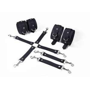 Набір для БДСМ Feral Feelings BDSM Kit 3 Black, наручники, поножі, хрестовина