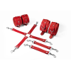 Набір для БДСМ Feral Feelings BDSM Kit 3 Red, наручники, поножі, хрестовина