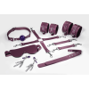 Набір Feral Feelings BDSM Kit 7 Burgundy, наручники, поножі, конектор, маска, падл, кляп, затискачі