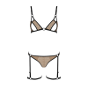 Еротичний комплект спідньої білизни Passion GABI SET L/XL beige, трусики з гартерами