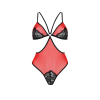 Напівпрозоре боді з мереживом Passion PEONIA BODY S/M red