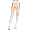 Ажурні колготки із сердечками Leg Avenue Heart White, one size, імітація панчіх