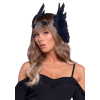 Пов’язка на голову з крилами Leg Avenue Feather headband Black, пір’я та натуральна шкіра