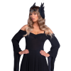 Пов’язка на голову з крилами Leg Avenue Feather headband Black, пір’я та натуральна шкіра