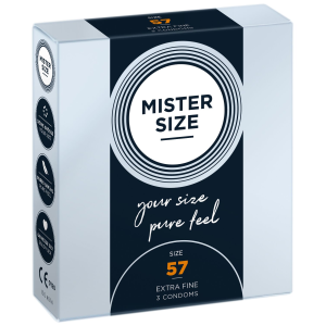 Презервативи Mister Size - pure feel - 57 (3 condoms), товщина 0,05 мм