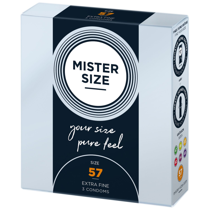 Презервативи Mister Size - pure feel - 57 (3 condoms), товщина 0,05 мм