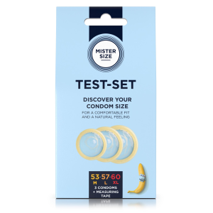 Набір презервативів Mister Size test-set 53–57–60, 3 розміри + лінійка, товщина 0,05 мм