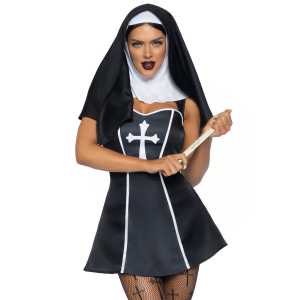 Костюм черниці Leg Avenue Naughty Nun XS, сукня, головний убір