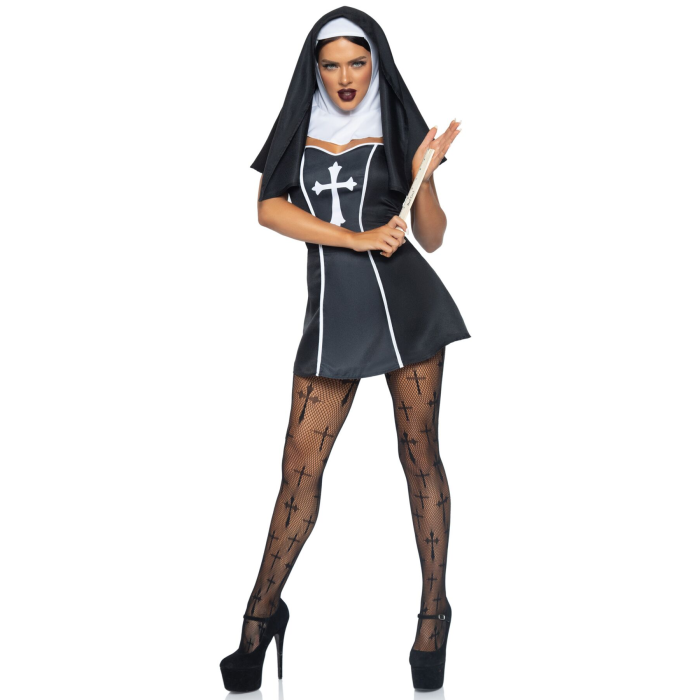 Костюм черниці Leg Avenue Naughty Nun M, сукня, головний убір