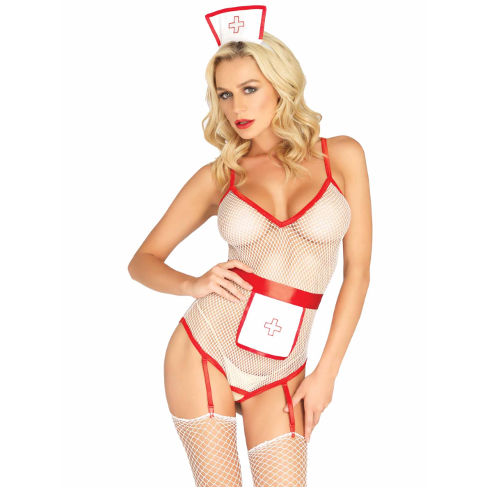 (SALE) Костюм медсестри Leg Avenue Roleplay TLC Nurse One size White