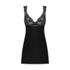 Сорочка бебі-дол з мереживом на грудях Obsessive Donna Dream babydoll XL/2XL Black, стрінги