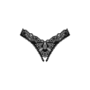 Мереживні стрінги Obsessive Donna Dream crotchless thong XS/S Black, відкритий доступ