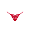 Мереживні стрінги Obsessive Lacelove thong XL/2XL Red, низька посадка