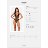 Прозоре боді Obsessive Selinne teddy XL/2XL Black, дрібна сітка, подвійні бретелі