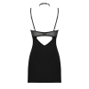 Сорочка Obsessive Selinne chemise & thong XS/S Black, стрінги, подвійні бретелі