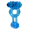 Ерекційне віброкільце Alive: Double Ding Ring Blue, два мотори