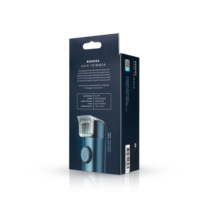 Бездротовий тример для інтимних зон Boners Hair Trimmer Shaver, 10 швидкостей, 2 насадки