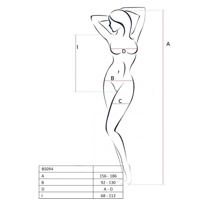 Бодістокінг з імітацією корсетної шнурівки Passion BS094 One Size, white, квітковий візерунок, з дос