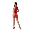 Мінісукня з вертикальним візерунком Passion BS097 One Size, red, плетіння з боків