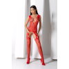 Бодістокінг з плетінням на грудях Passion BS099 One Size, red, відкритий доступ, імітація підв’язок
