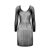 Напівпрозора мінісукня Passion BS101 One Size, black, рукави-мітенки