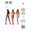 Еротичні колготки-бодістокінг з ажурним поясом Passion S027 One Size, red, відкритий доступ
