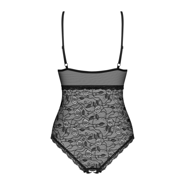 Мереживне боді з доступом Obsessive 818-TED-1 teddy M/L, чорне