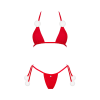 Новорічний комплект білизни з помпонами Obsessive Bobble Girl, червоний
