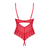 Боді з доступом Obsessive Ingridia crotchless teddy XL/2XL, червоне, відкриті груди