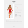 Боді з доступом Obsessive Ingridia crotchless teddy XL/2XL, червоне, відкриті груди