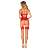 Комплект корсет та стрінги Obsessive Ingridia corset & thong XL/2XL, червоний