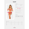 Комплект Obsessive Ingridia 2-pcs crotchless set XL/2XL, червоний, з доступом, відкриті груди