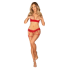 Комплект Obsessive Ingridia 2-pcs crotchless set XL/2XL, червоний, з доступом, відкриті груди
