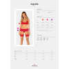 Комплект Obsessive Ingridia 3-pcs set XL/2XL, червоний, бюстгальтер, стрінги, пояс